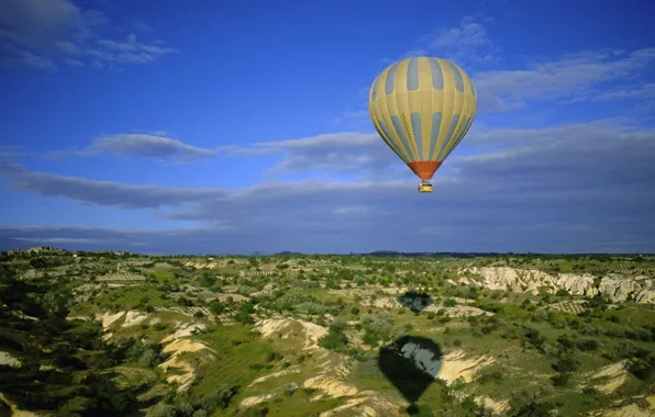 Picture the sky, flight, balloon, hills