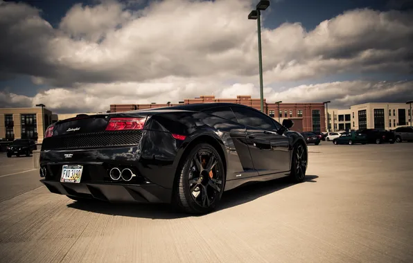 Black, Lamborghini, Gallardo, black, Lamborghini, Gallardo