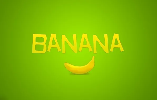 The inscription, minimalism, fruit, green, banana
