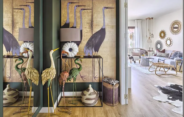 Design, room, interior, mirror, the scenery, living room, entrance hall, eclectic style