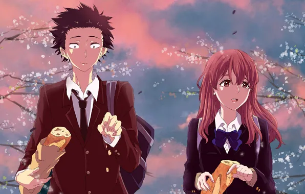 Spring, the evening, Sakura, bread, two, You no Katachi, Form voice