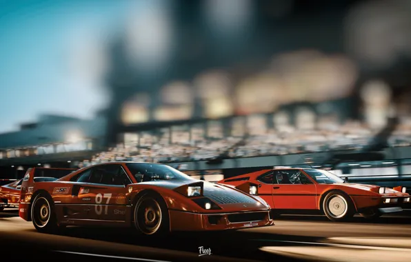 Auto, Retro, BMW, Sport, Machine, Race, Ferrari, F40
