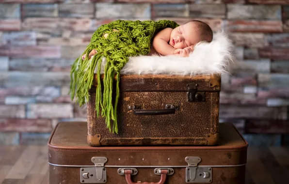 Child, baby, sleeping, suitcase, baby, baby, kid, Sleep