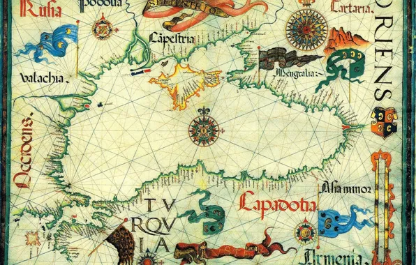 Figure, Map, flag, Crimea, the black sea, the Peninsula
