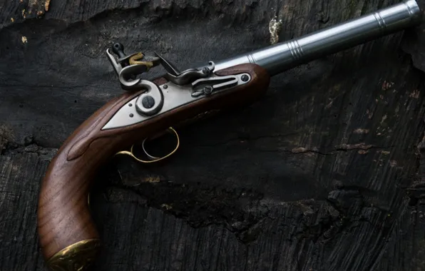 Macro, Queen Anne pistol, flint, Gun Queen Anne