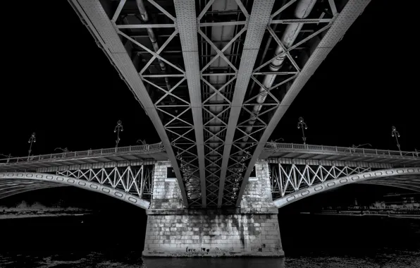 River, support, Budapest, The Danube, Margaret bridge