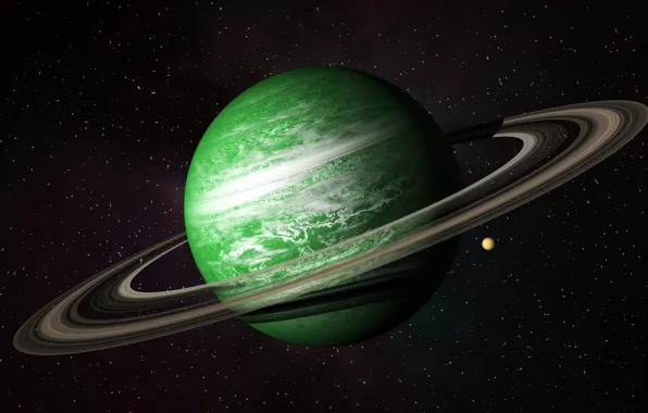 Picture space, planet, belt, green