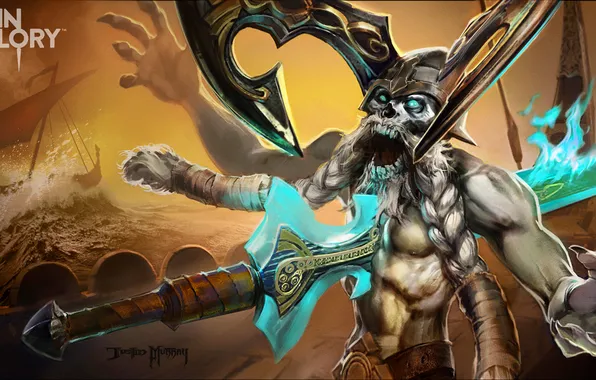 Picture sword, zombie, art, moba, Vainglory, Krul