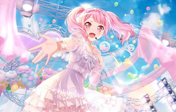 Girl, singer, cutie, pink color, BanG Dream!