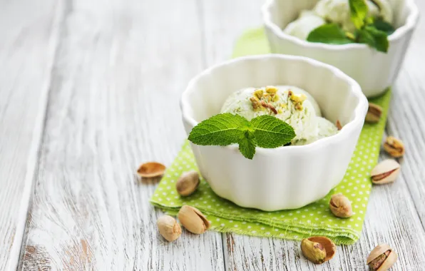 Ice cream, nuts, dessert, pistachio, Olena Rudo