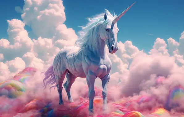 The sky, look, face, clouds, nature, pose, horse, horse