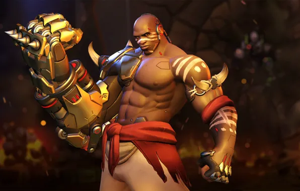 The game, art, DOOMFIST, fighter., Akande Ogundimu, Thunderbolt, Renaud Galand, The Fist Of Death
