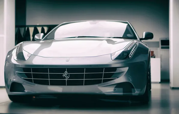 Berlinetta, The Ferrari F12, headlight, Silver Horse