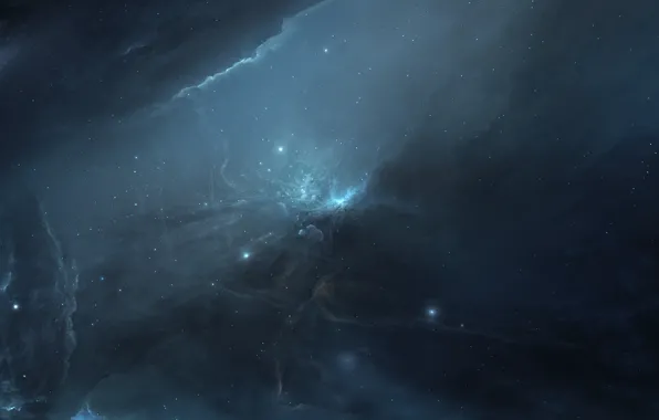 Space, stars, nebula, fiction, space, fantasy, nebula, art