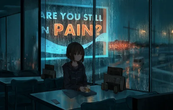 HD wallpaper anime art anime girl rain sadness city night rainy  rainy day  Wallpaper Flare