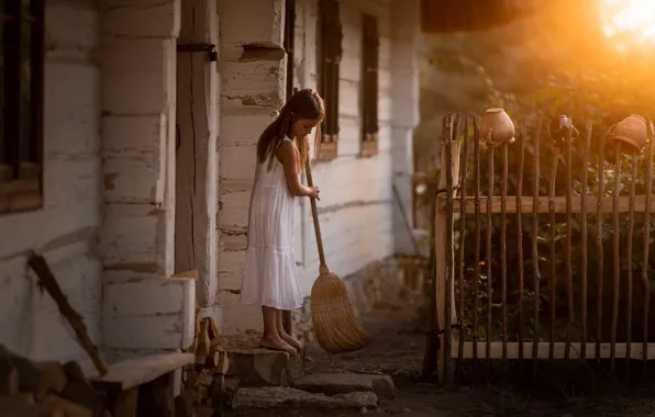 House, cleaning, girl