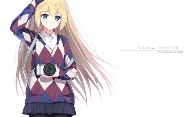 Picture girl, anime, art, the camera, takes, yuri shoutu