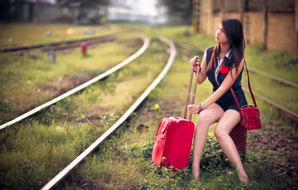 Girl, background, Asian