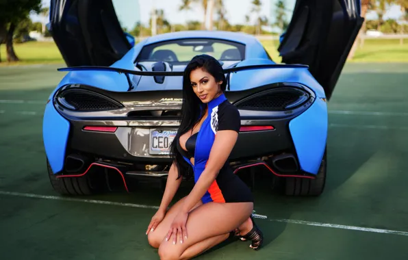 Picture machine, auto, look, girl, pose, McLaren, brunette, Christopher Rankin