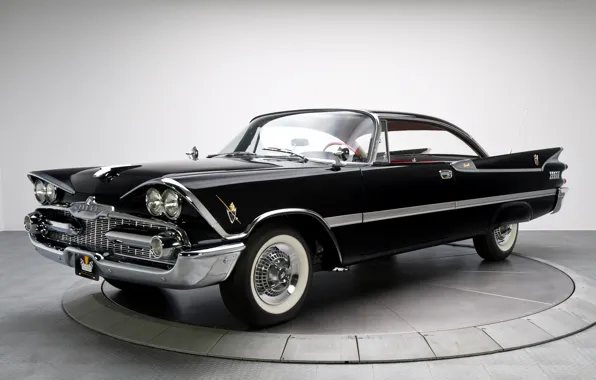 Auto, retro, black, Dodge Royal Lancer, 1959