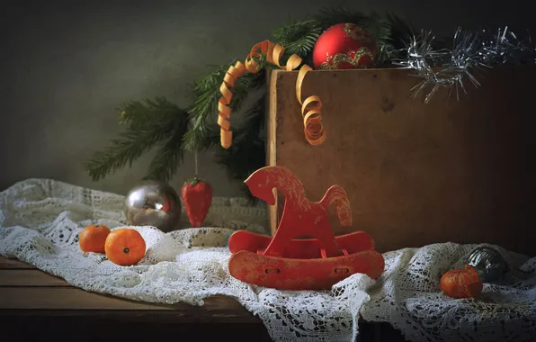 Branches, table, horse, box, horse, toy, Board, Christmas
