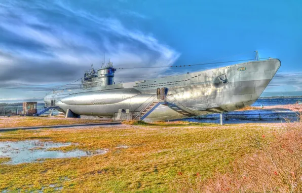 Picture boat, ship, Germany, Navy, underwater, the beach, German, submarine