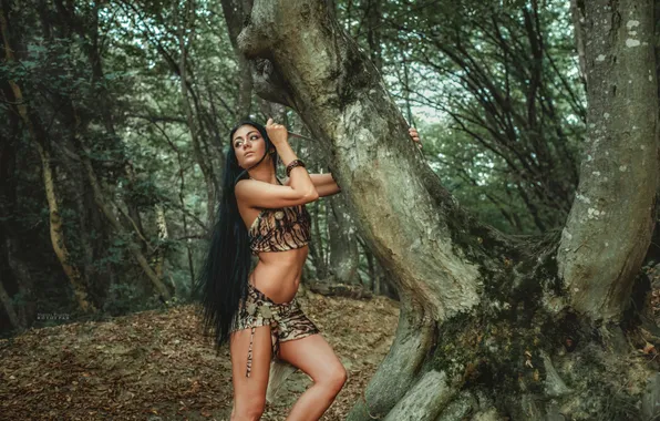 Forest, girl, nature, Amazon, Marina Fadeeva