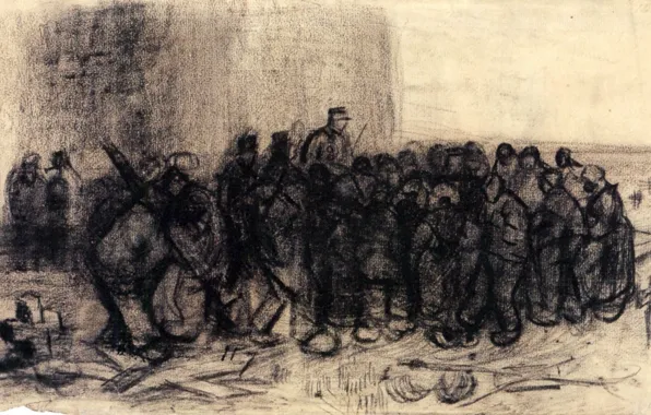 People, cross, accumulation, military, Vincent van Gogh, Sale of Building, Scrap 2
