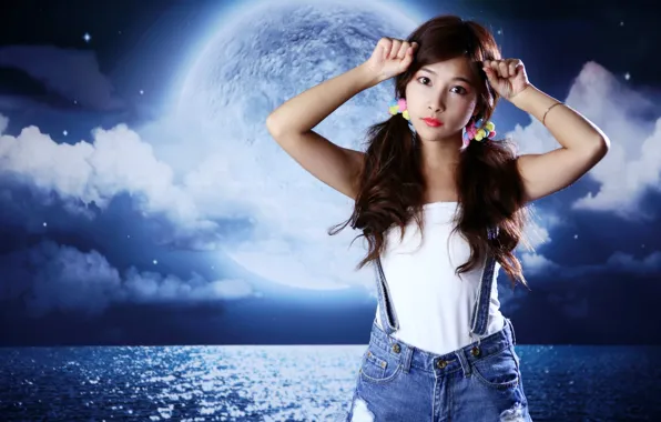 Picture look, background, model, hair, beauty