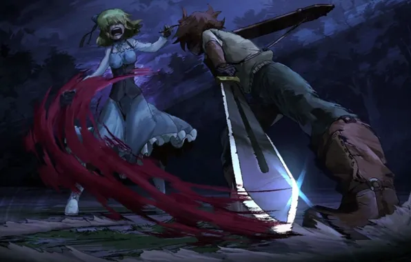 Picture sword, blood, anime, ken, blade, manga, japanese, yuusha