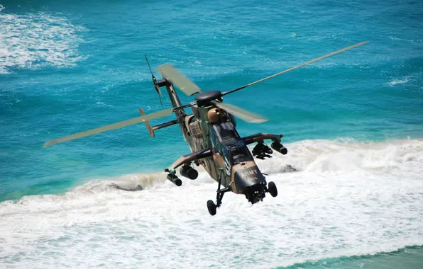 Sea, wave, flight, helicopter, Tiger, Eurocopter, shock, EC 665