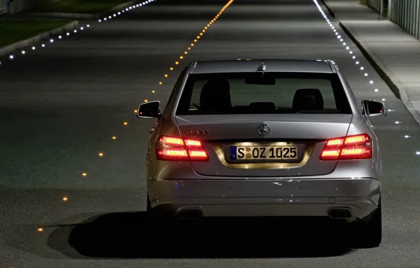Picture road, ass, the evening, mercedes-benz, e500
