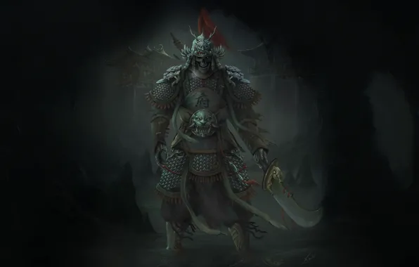 Armor, Warrior, China, Asia, Darkness, Fantasy, Horror, Darkness