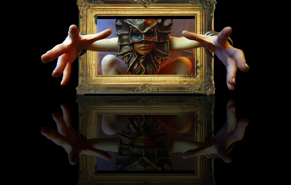 Picture people, frame, mask