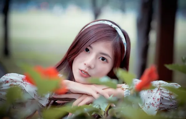 Girl, Asian, cutie, face