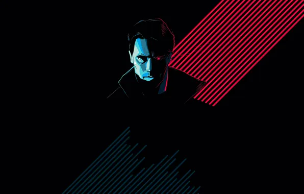 Movie, minimalism, neon, terminator, cinema, art, minimalism, Arnold Schwarzenegger