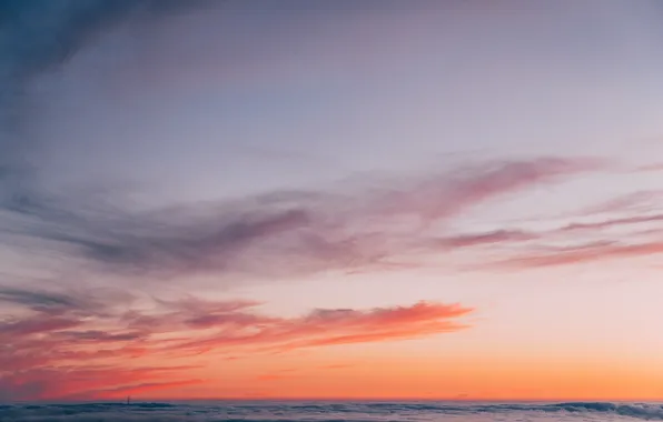 Picture wave, clouds, sunset