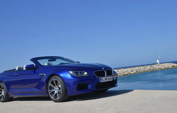 Sea, lighthouse, BMW, convertible, Convertible, M6