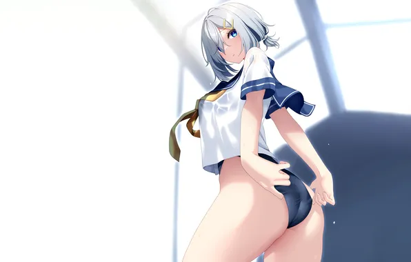 Girl, sexy, ass, wet, sexy girl, anime, blue eyes, beautiful