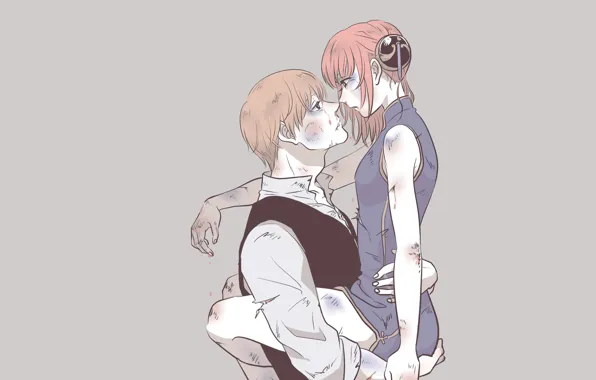 Anime, two, wounds, Gintama, abrasion