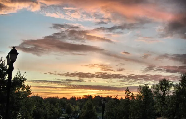 Sunset, The sky, Moscow