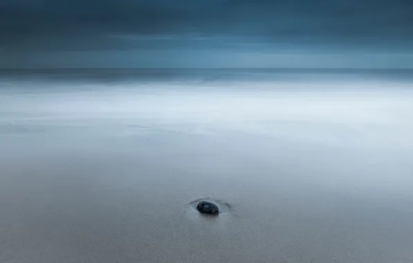 Sand, stone, horizon, One