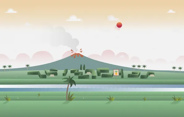 Road, travel, mountain, the volcano