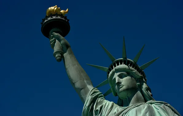 New York, crown, torch, USA, The Statue Of Liberty