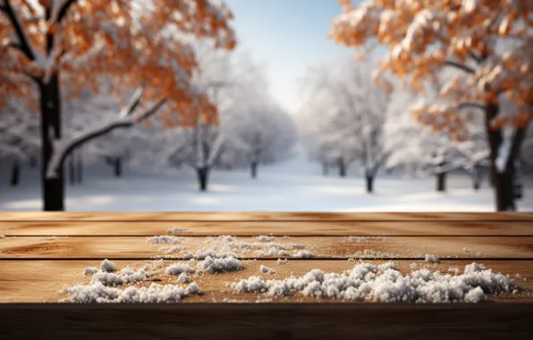 Picture winter, autumn, snow, trees, background, wood, winter, autumn
