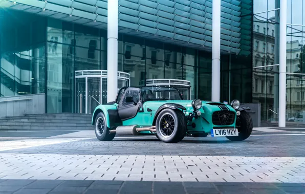 Auto, green, building, seven, convertible, Caterham, 620 S, Caterham Seven 620S