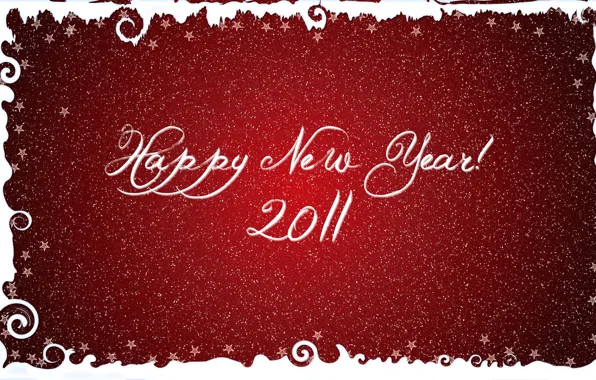 Snowflakes, red, letters, background, the inscription, new year, font, stars