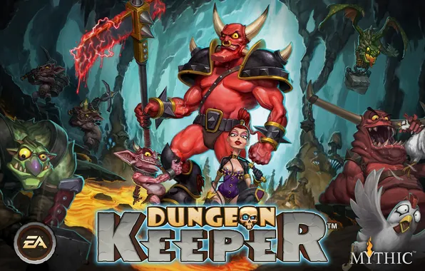 Picture demon, woman, creatures, magic axe, Dunguen Keeper