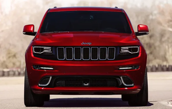 Machine, red, jeep, the front, SRT, Jeep, Grand Cherokee