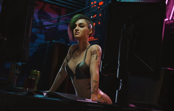 Wallpaper cyberpunk, art, wallpapers, cyberpunk 2077, Judy, Judy Alvarez  for mobile and desktop, section игры, resolution 1920x1080 - download